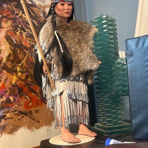 Porcelain doll antique rabbit hide real leather - Picture 3 of 9